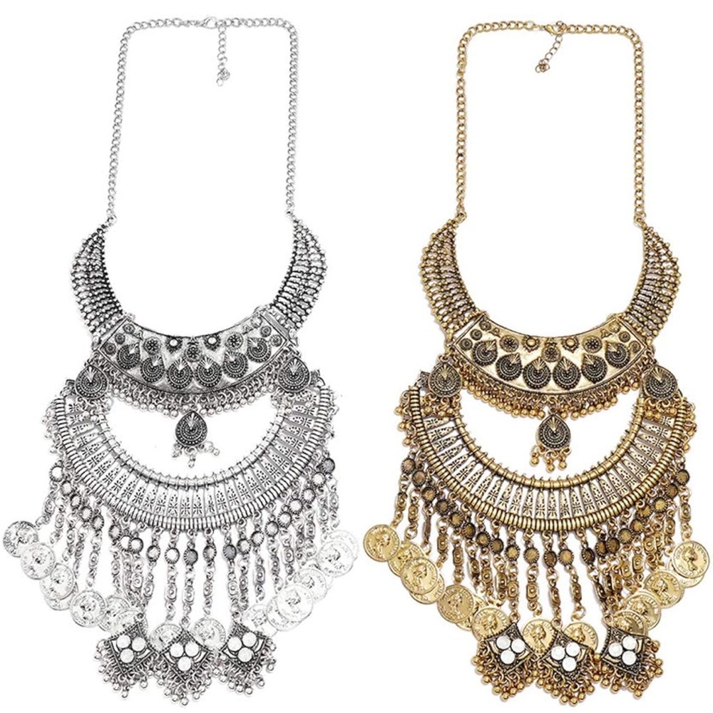 Gold ETHNIC TRIBAL Statement Necklace *NEW*